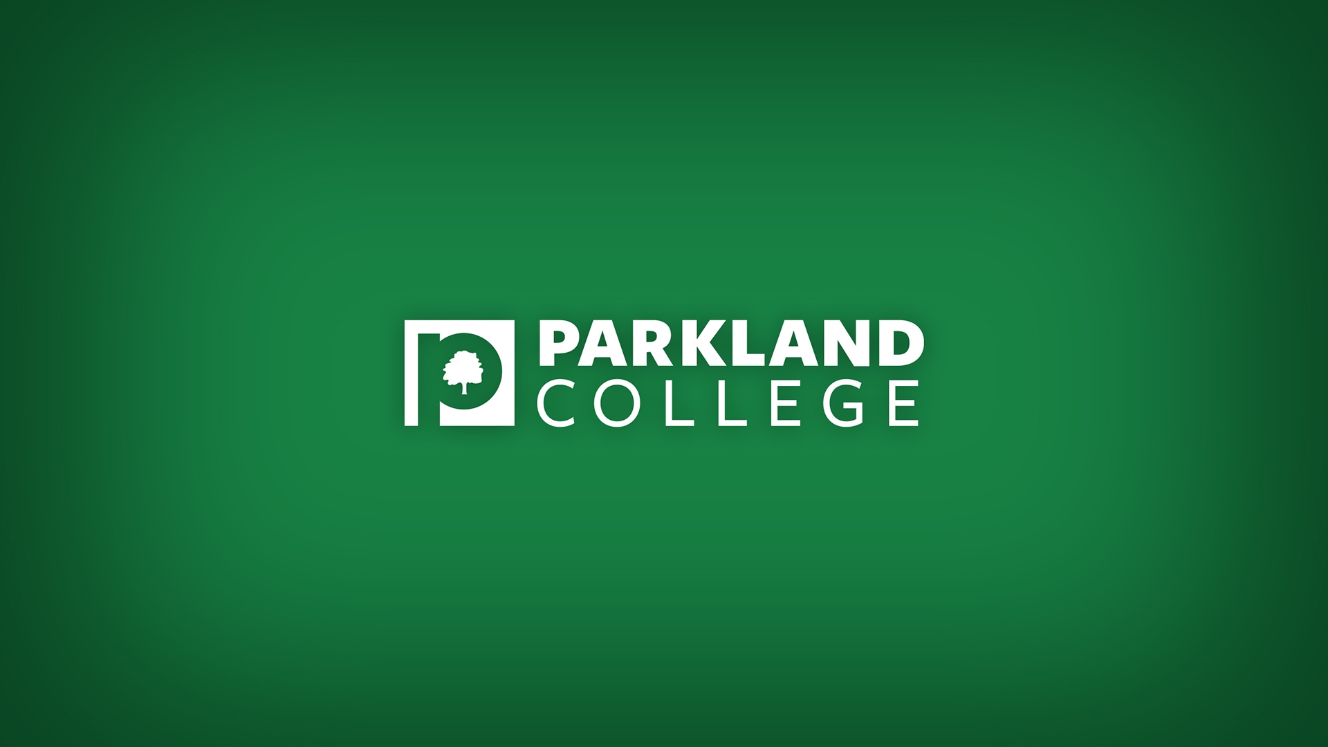 green background with parkland college logo centered